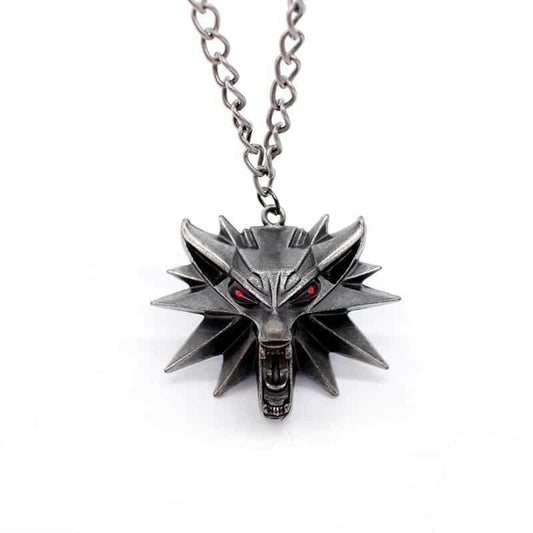 Wild Hunt Game Pendant Wolf Necklace / Animal Metal Link Chain Accessories