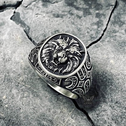 Wild Lion Sterling Silver Animal Ring