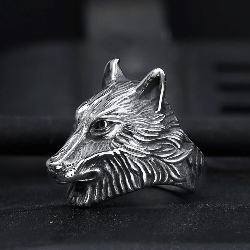 Wild Wolf 316l Stainless Steel Viking Ring