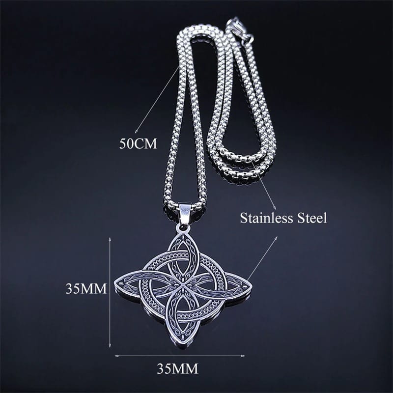 Witches Knot Protective Stainless Steel Necklace