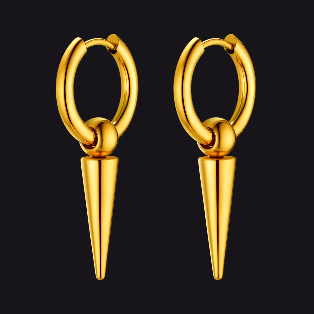 Long Spike Dangle Hoop Earrings for