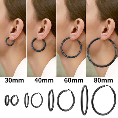 Chunky 5mm Hoop Earrings With Lobster Clasp for