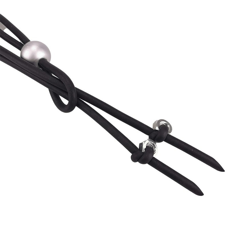 Long Necklace With Pearl and Screws / Punk Style Adjustable Rubber Accessories