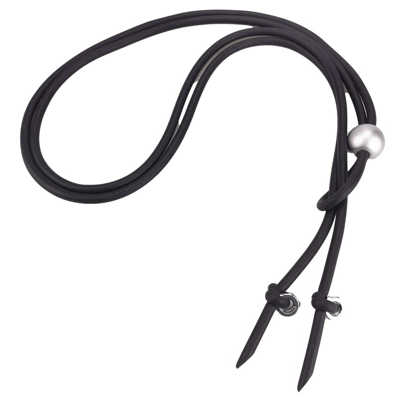 Long Necklace With Pearl and Screws / Punk Style Adjustable Rubber Accessories