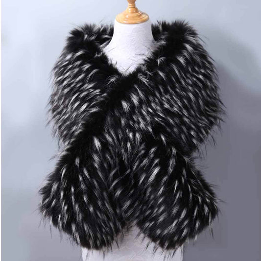 Faux Fur Evening Dress Plush Long Shawl