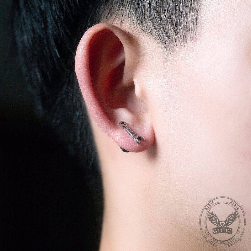 Wrench Shape Stainless Steel Stud Earring