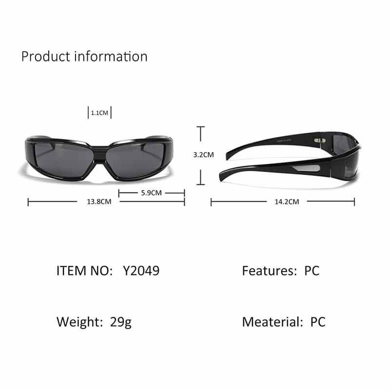 Y2k Future Style Large Frame Sunglasses