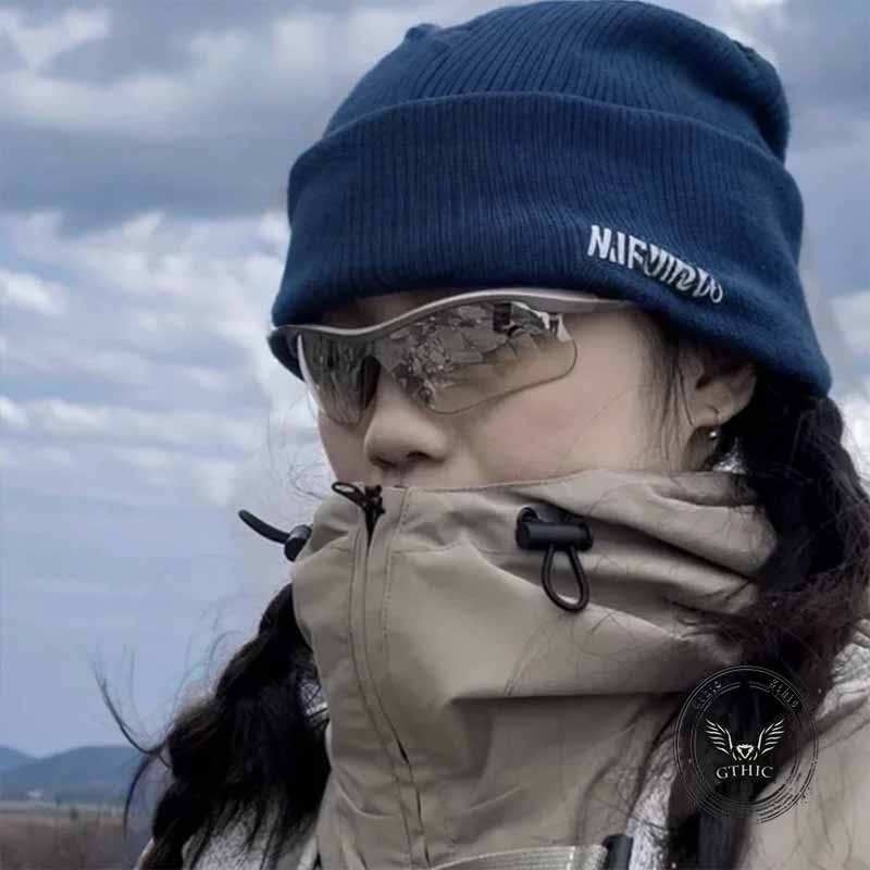 Y2k Half-frame Uv-proof Outdoor Punk Pc Sunglasses
