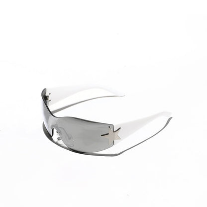 Y2k One-piece Frameless Star Cycling Pc Sunglasses