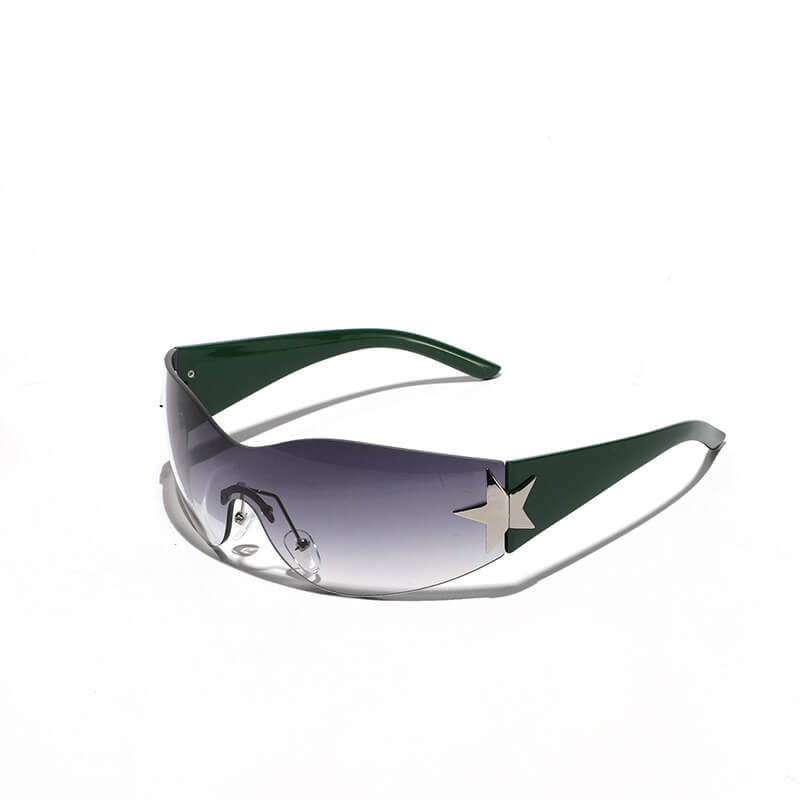 Y2k One-piece Frameless Star Cycling Pc Sunglasses