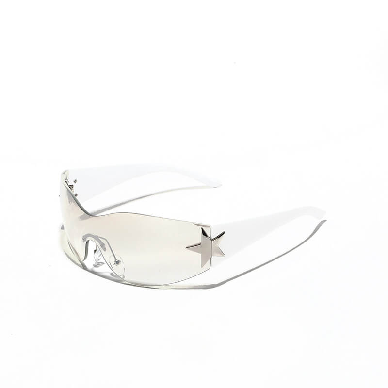 Y2k One-piece Frameless Star Cycling Pc Sunglasses