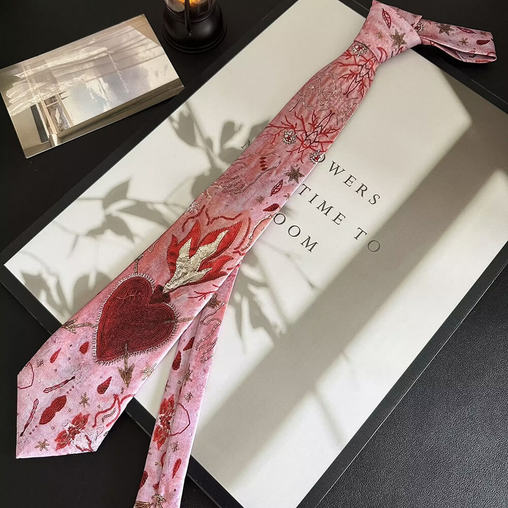 Y2k Plant Animal Print Hand-tied Tie