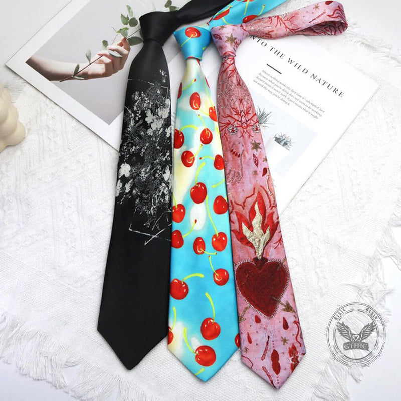 Y2k Plant Animal Print Hand-tied Tie
